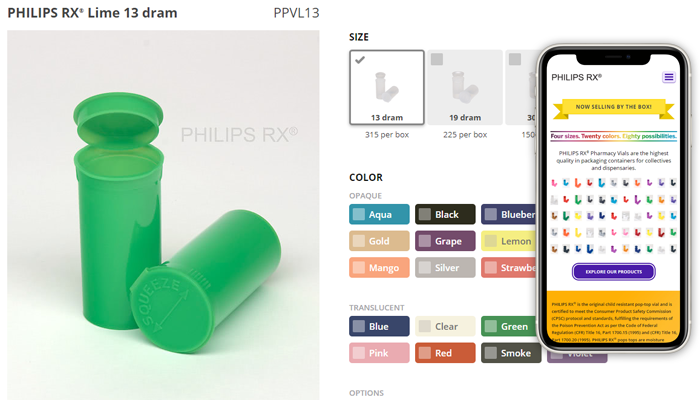 Philips RX pharmacy vials site.